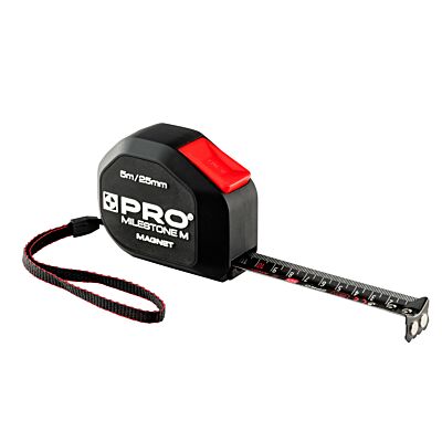MILESTONE Flexible Measuring Tape, nylon, reverse brake, 3m