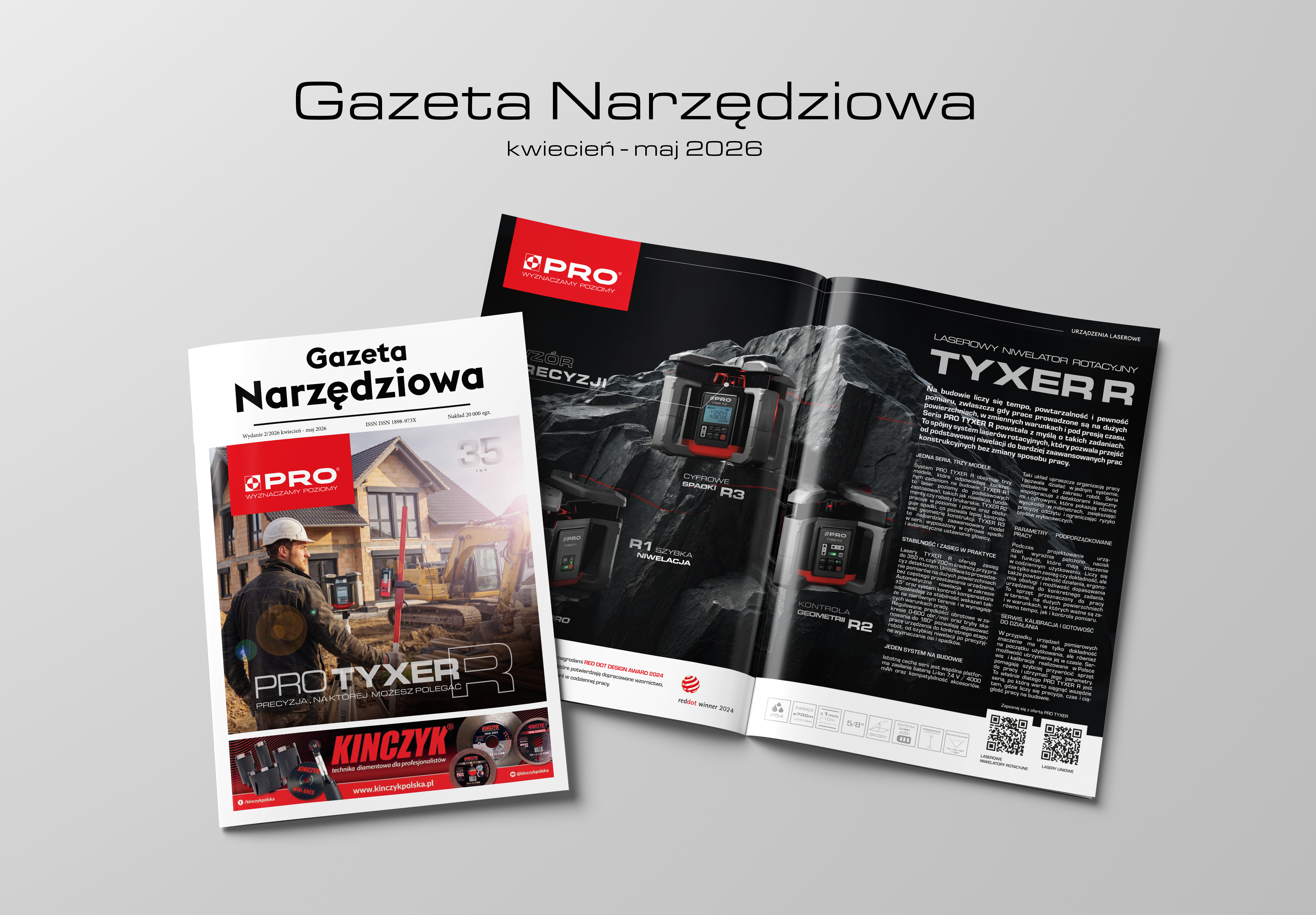 Lasery rotacyjne PRO TYXER R na&nbsp;łamach Gazety Narzędziowej